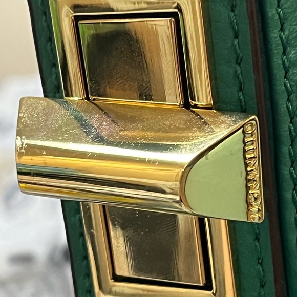 Tignanello Womenโs Shoulder Bag, GreenPebble Italian Leather W/ Matching Wallet - Picture 16 of 16